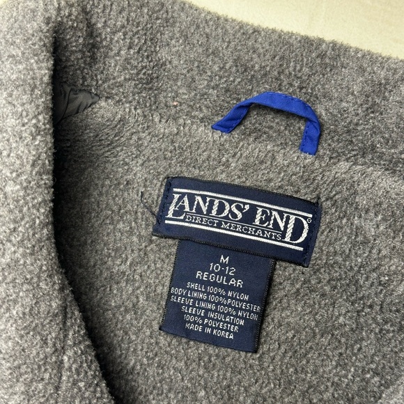 Lands End Vintage Bomber Jacket Men/Women Size Medium Blue Made In Korea - Picture 3 of 10